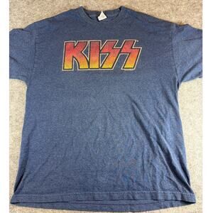 Vintage Y2K Kiss Catalog Winterland Shirt Mens XL Blue Rock & Roll Punk Tee